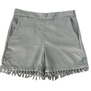 Banana Republic Linen Blend Tassel Hem Shorts, Boho, Gray, Women's Size 6